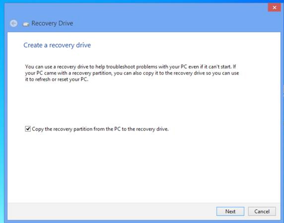 3. Vyberte Recovery (Obnova) > Create a recovery drive (Vytvořit jednotku pro obnovu). 4.