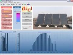 Laboratórium využitia a propagácie solárnej energie tepelný systém 4 kusy vákuových kolektorov TS400V s celkovou plochou kolektorov 8m 2, podstavová konštrukcia pre upevnenie panelov potrubný systém