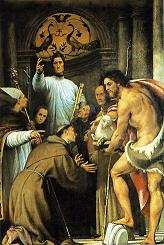 Sv. Lorenzo Giustiniani a dva mniši ve