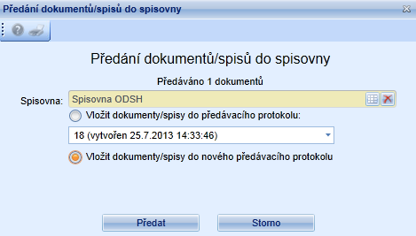 Uzel výběr spisového uzlu Zapůjčit výběr funkčního místa a uživatele, kterému bude dokument/ spis zapůjčen Datum od datum zahájení zápůjčky (aplikace vyplňuje automaticky po založení záznamu) Datum