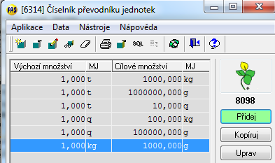 4 Výroba - míchání směsí Ke každé položce je třeba přidělit speciální parametr (viz.