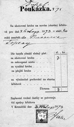 11 2014 STRÁNKA Z ARCHIVU KROMĚŘÍŽSKÁ HISTORICKÁ OHLÉDNUTÍ XI. CO VÍTE O KROMĚŘÍŽI Čas hřbitovů a vzpomínání Počátek listopadu je časem připomenutí zesnulých, časem dušiček.