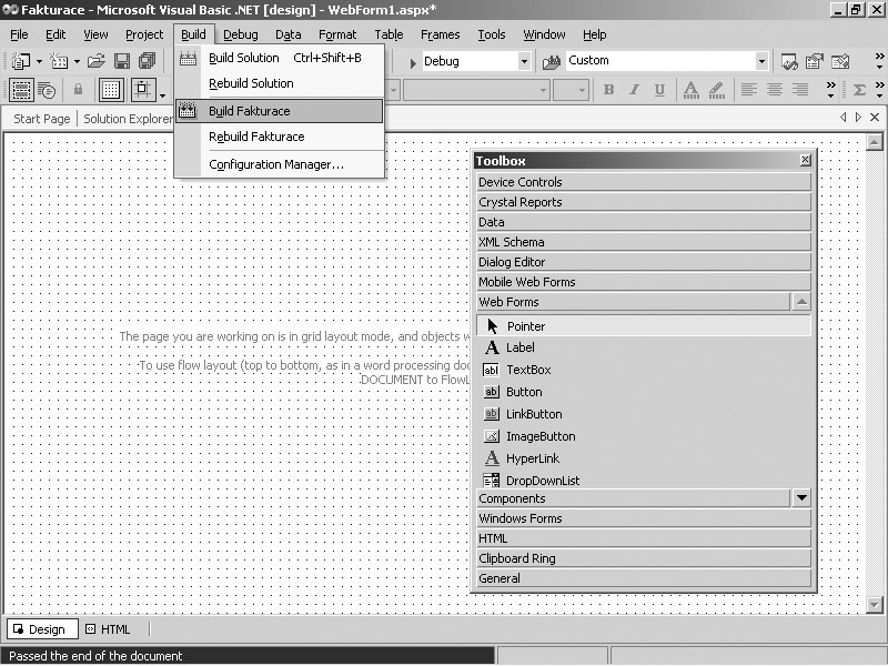 VISUAL STUDIO.NET 17 Nová aplikace (projekt) Obr. 1.5: Okno Toolbox na pracovní ploše v režimu Float Obr.