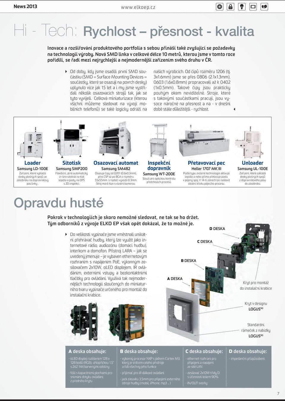 Od doby, kdy jsme osadili první SMD součástku (SMD = Surface Mounting Devices = součástky, které se osazují na povrch desky) uplynulo více jak 15 let a i my jsme vystřídali několik osazovacích strojů