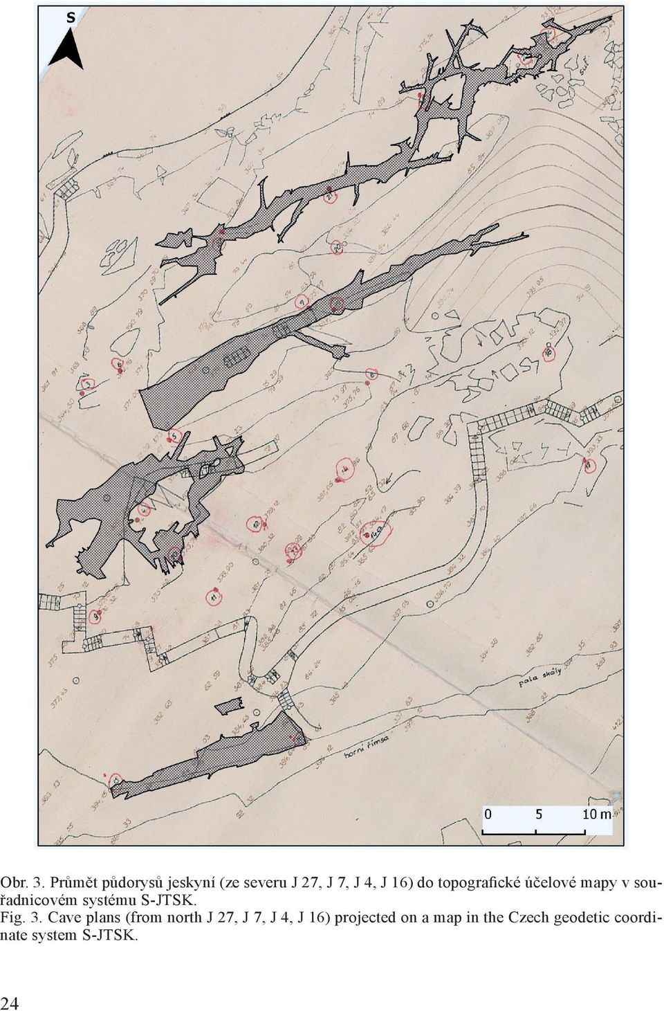 topografické účelové mapy v souřadnicovém systému S-JTSK. Fig.