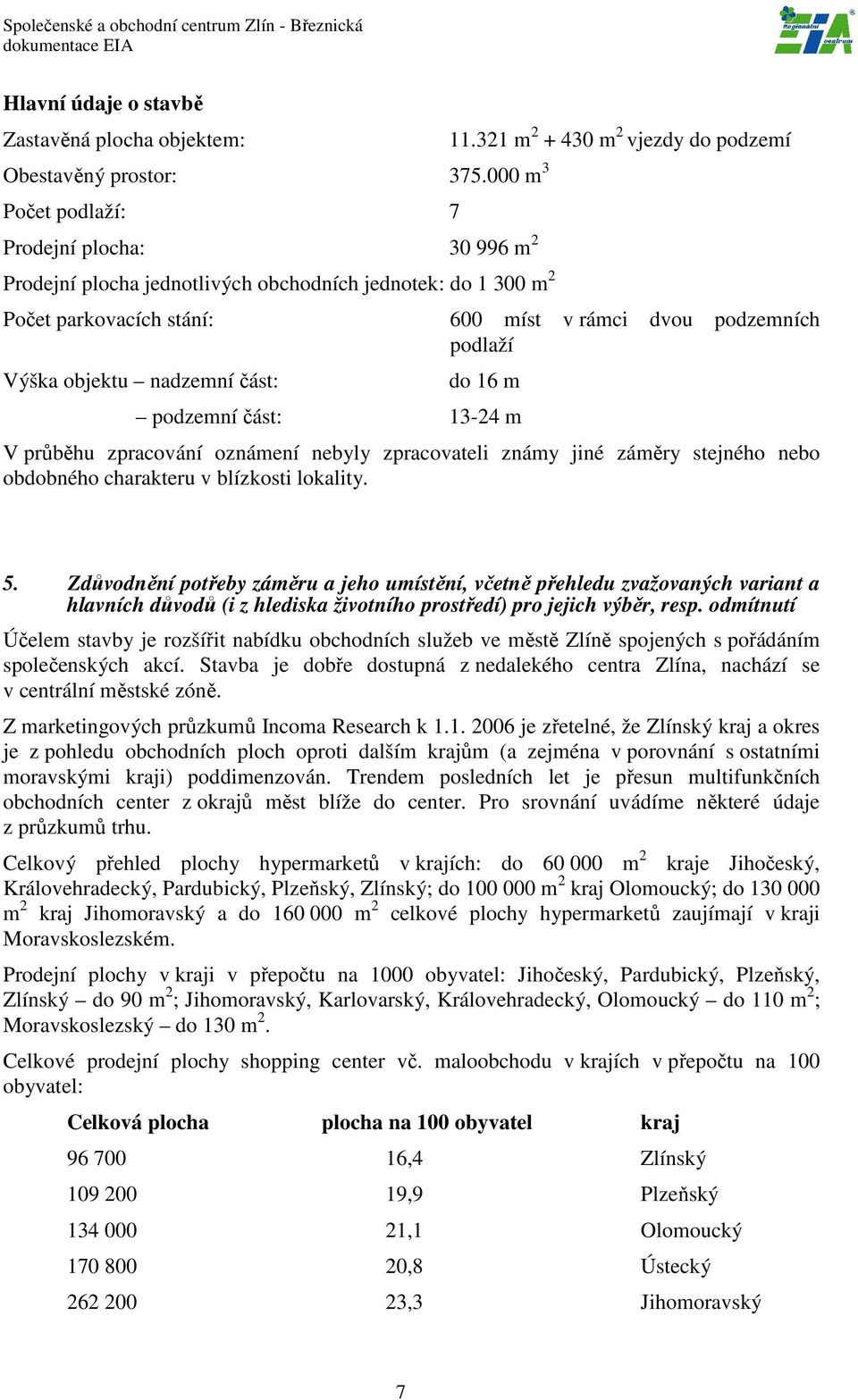 zpracovateli známy jiné záměry stejného nebo obdobného charakteru v blízkosti lokality. 5.