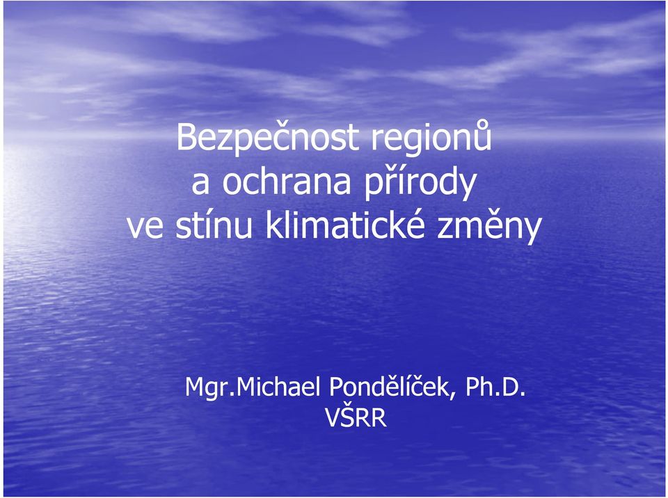 klimatické změny Mgr.