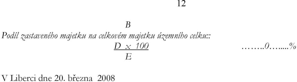 územního celku:: D x 100