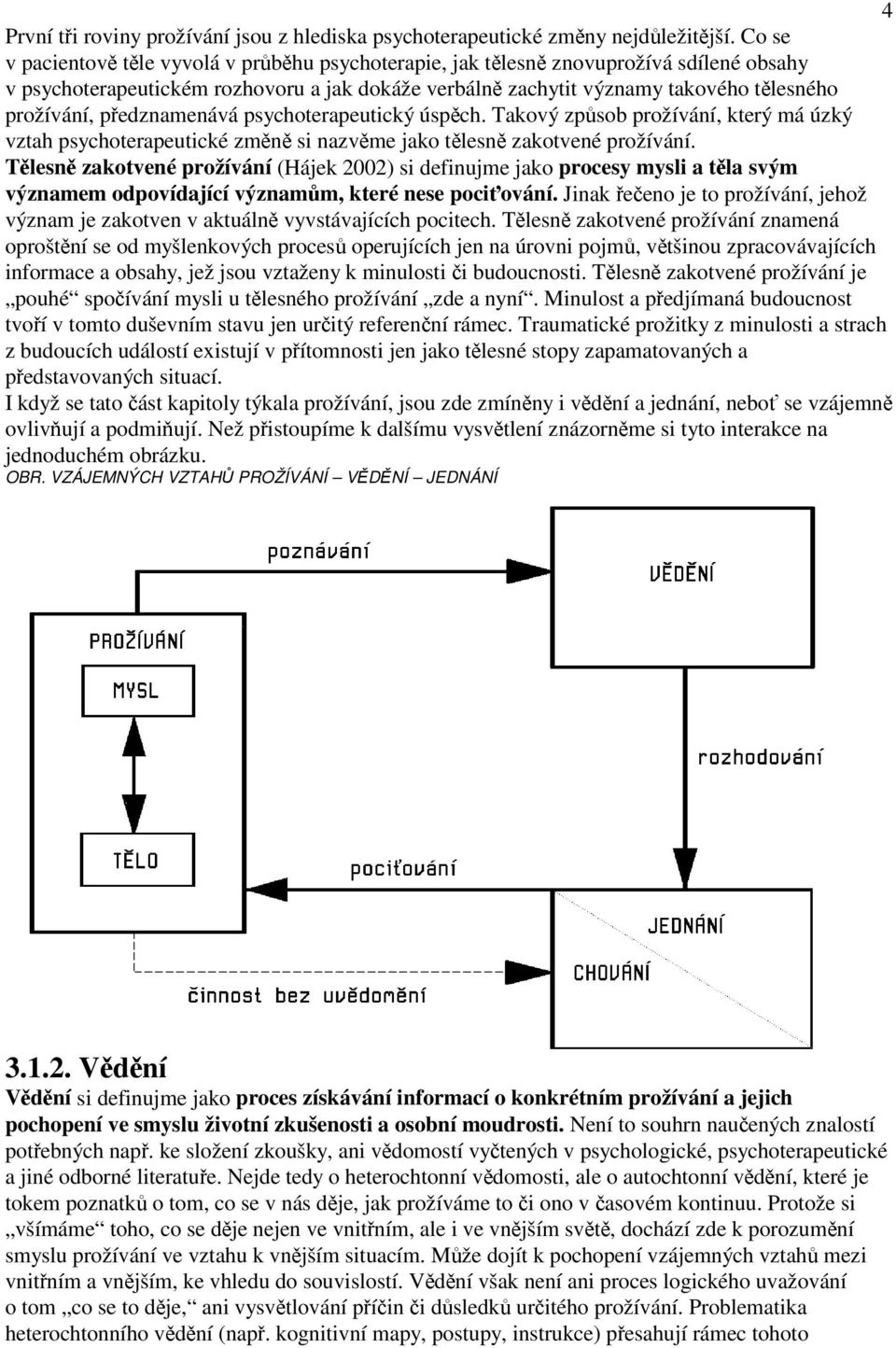 pedznamenává psychoterapeutický úspch. Takový zpsob prožívání, který má úzký vztah psychoterapeutické zmn si nazvme jako tlesn zakotvené prožívání.