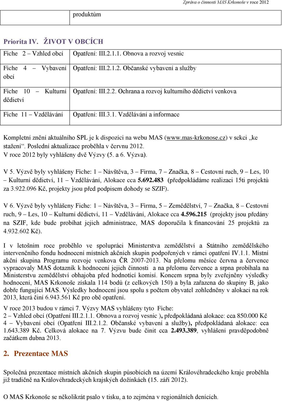 Poslední aktualizace proběhla v červnu 2012. V roce 2012 byly vyhlášeny dvě Výzvy (5. a 6. Výzva). V 5.