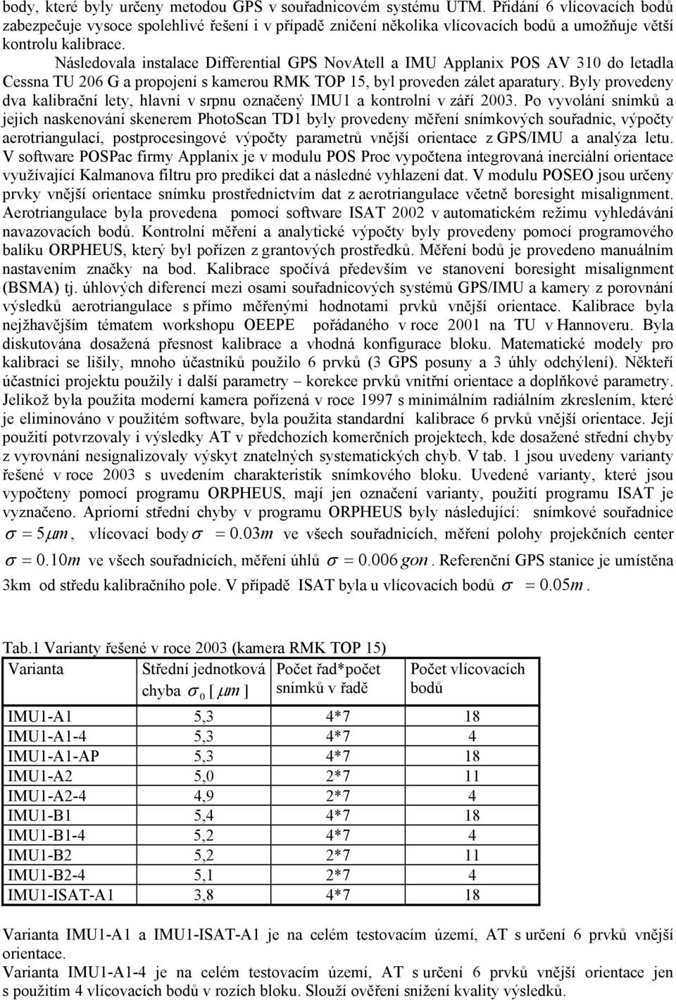 Následovala instalace Differential GPS NovAtell a IMU Applanix POS AV 31 do letadla Cessna TU 26 G a propojení s kamerou RMK TOP 15, byl proveden zálet aparatury.