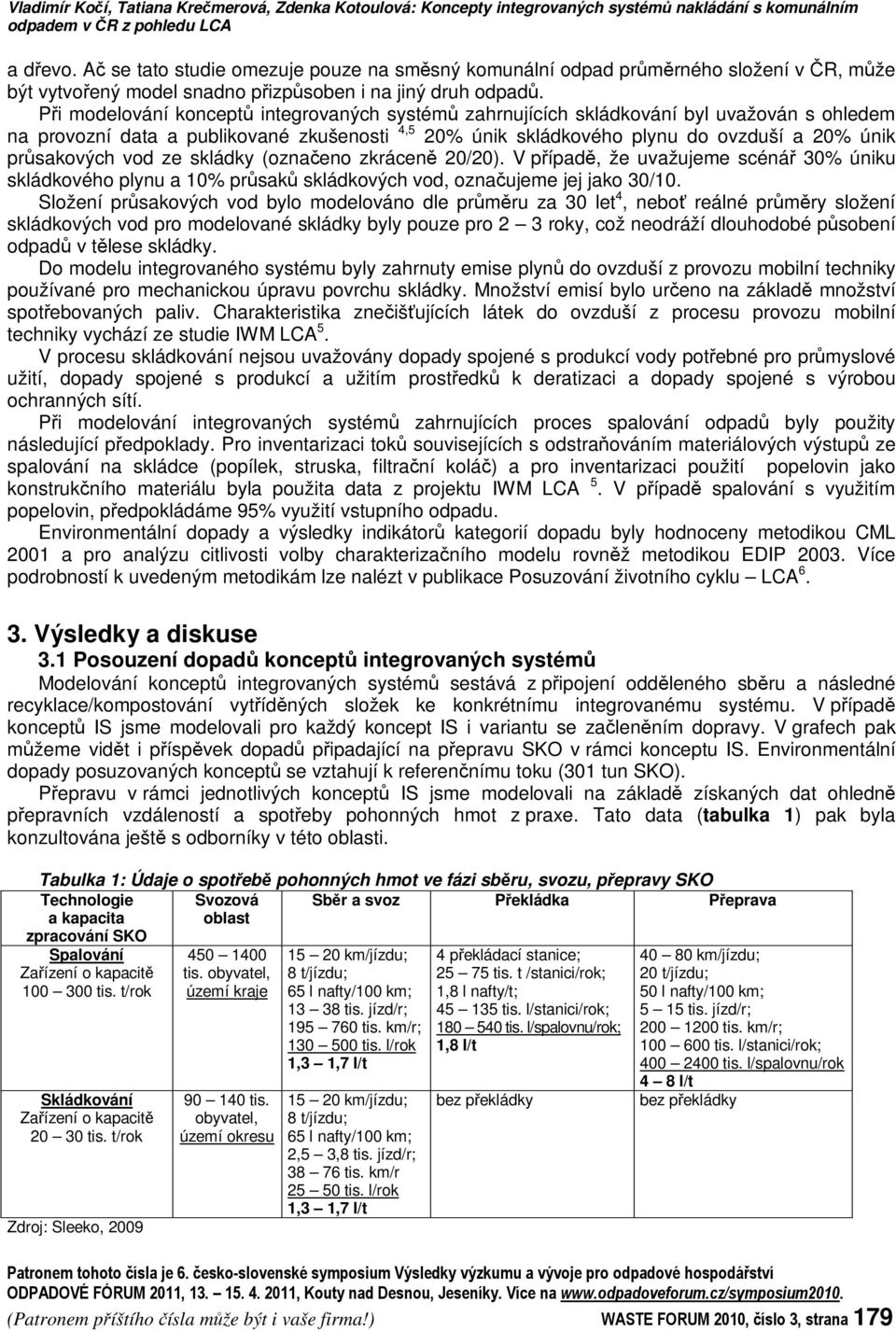 Pi modelování koncept integrovaných systém zahrnujících skládkování byl uvažován s ohledem na provozní data a publikované zkušenosti 4,5 20% únik skládkového plynu do ovzduší a 20% únik prsakových