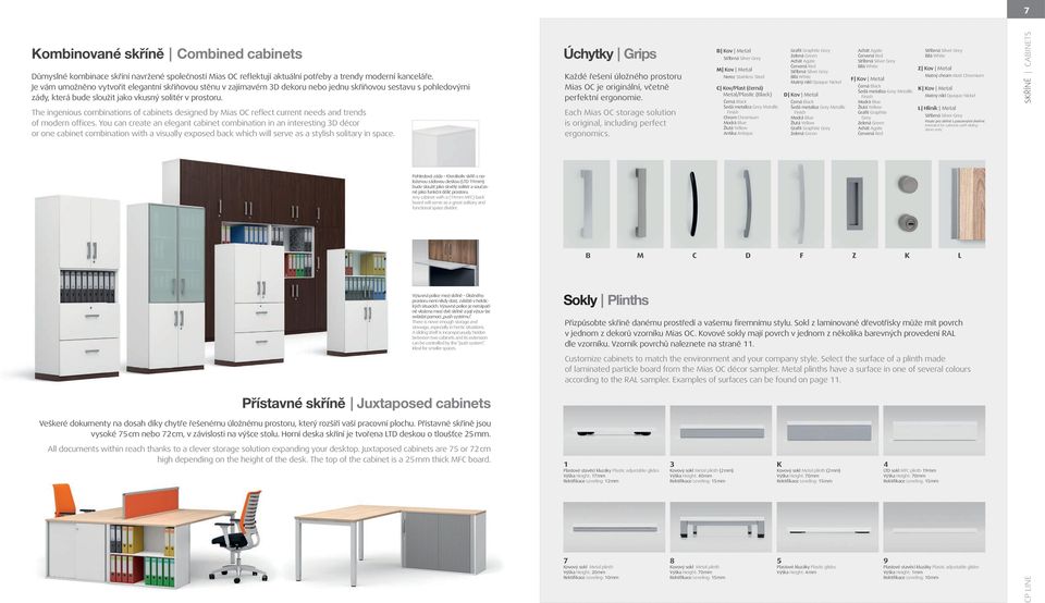 The ingenious combinations of cabinets designed by Mias OC reflect current needs and trends of modern offices.