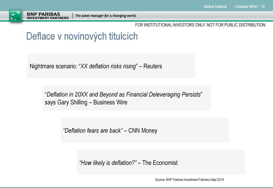 Financial Deleveraging Persists says Gary Shilling Business Wire Deflation fears are