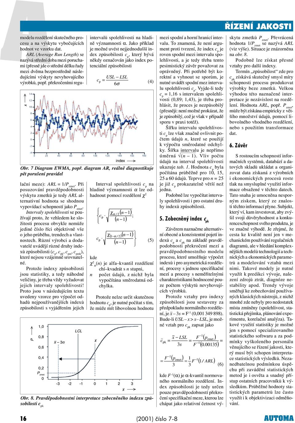 pøekroèeními reguintervalù spolehlivosti na hladinì významnosti α.