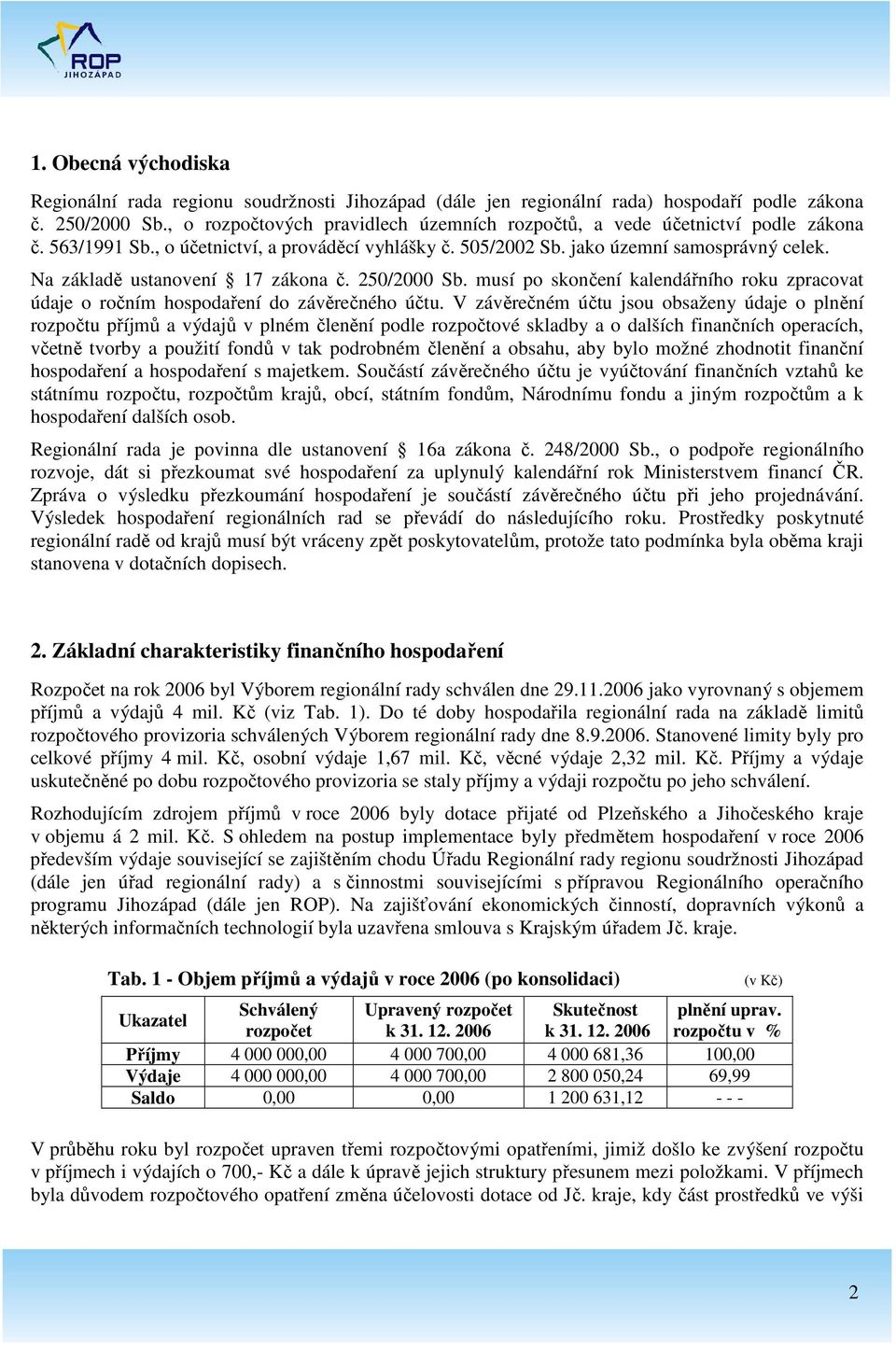 Na základě ustanovení 17 zákona č. 250/2000 Sb. musí po skončení kalendářního roku zpracovat údaje o ročním hospodaření do závěrečného účtu.