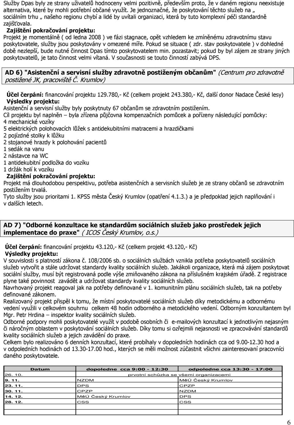 Projekt je momentálně ( od ledna 2008 ) ve fázi stagnace, opět vzhledem ke zmíněnému zdravotnímu stavu poskytovatele, služby jsou poskytovány v omezené míře. Pokud se situace ( zdr.