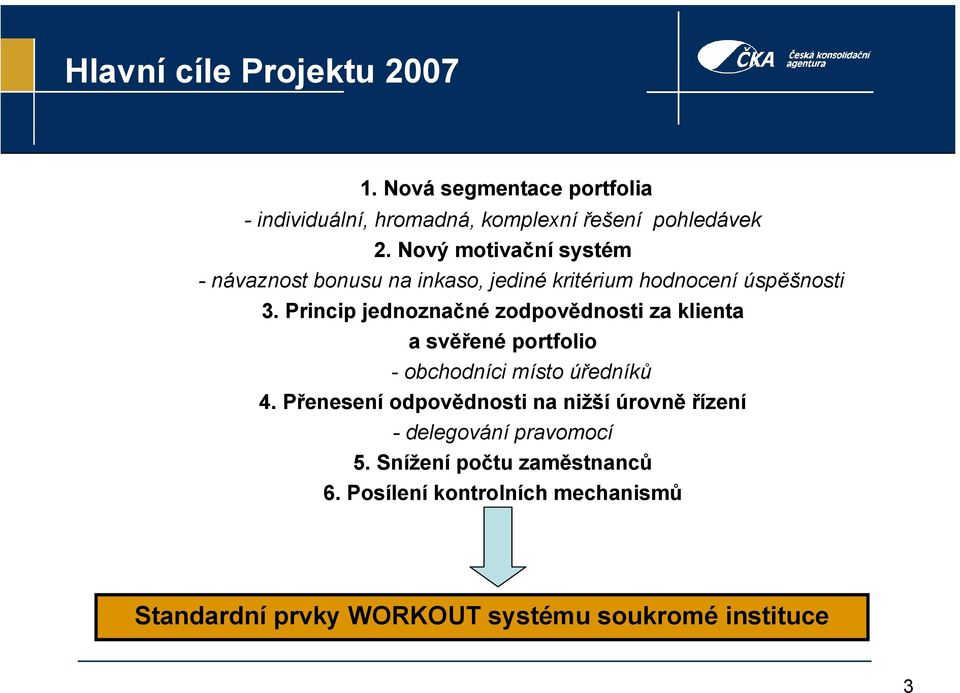 Princip jednoznačné zodpovědnosti za klienta a svěřené portfolio - obchodníci místo úředníků 4.