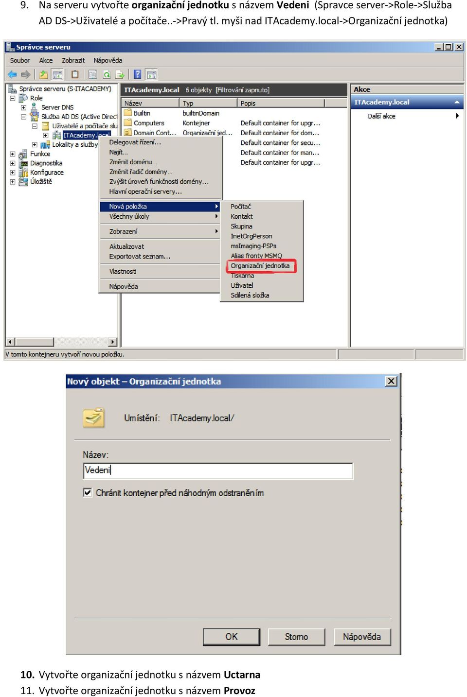myši nad ITAcademy.local->Organizační jednotka) 10.