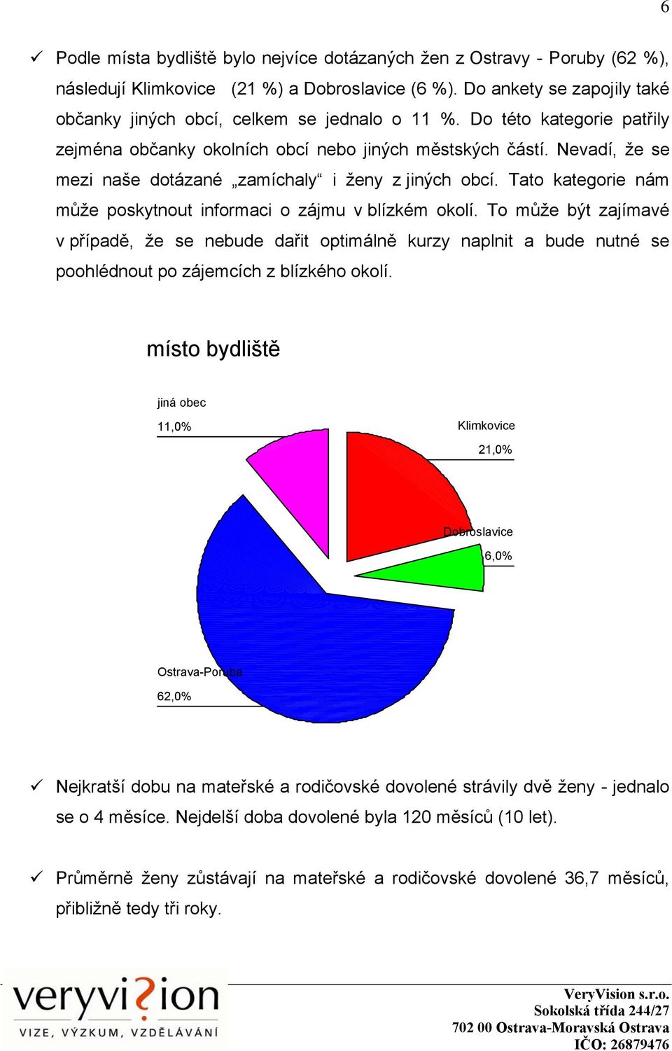 Nevadí, že se mezi naše dotázané zamíchaly i ženy z jiných obcí. Tato kategorie nám může poskytnout informaci o zájmu v blízkém okolí.