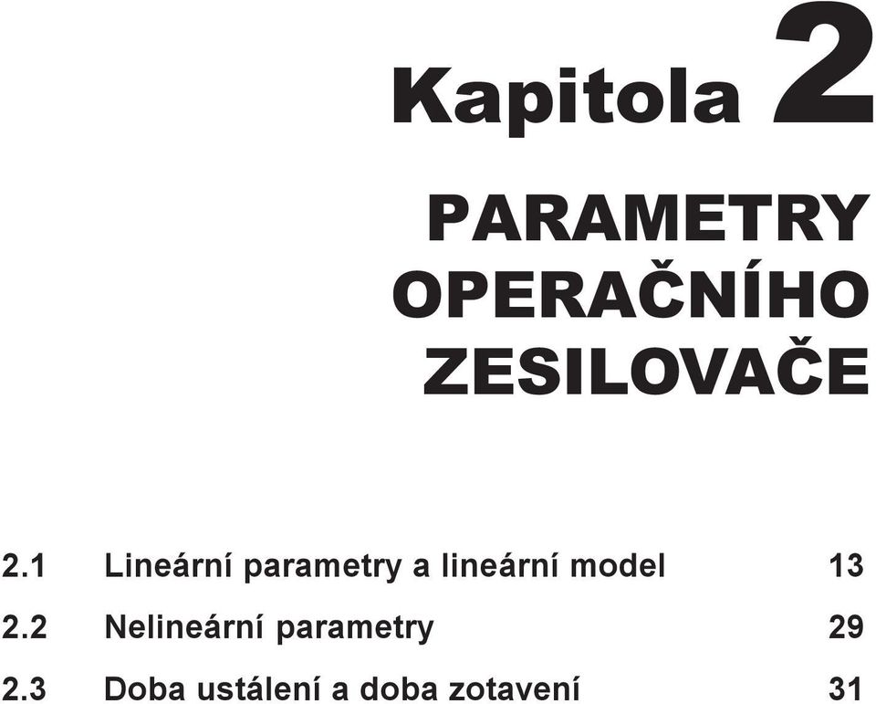 1 Lineární parametry a lineární