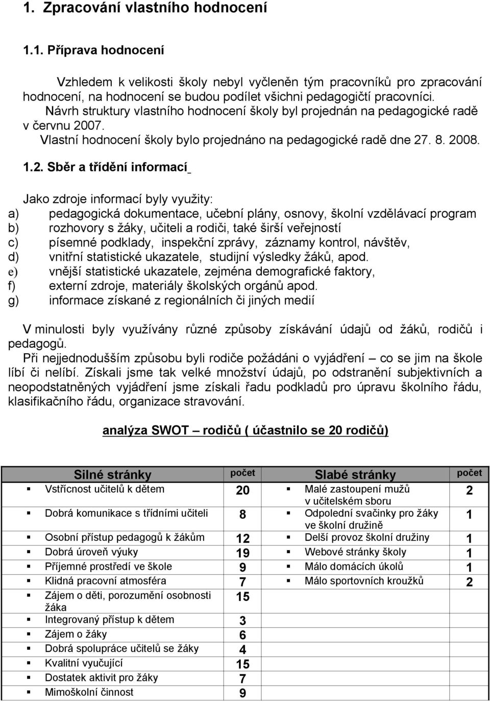 07. Vlastní hodnocení školy bylo projednáno na pedagogické radě dne 27