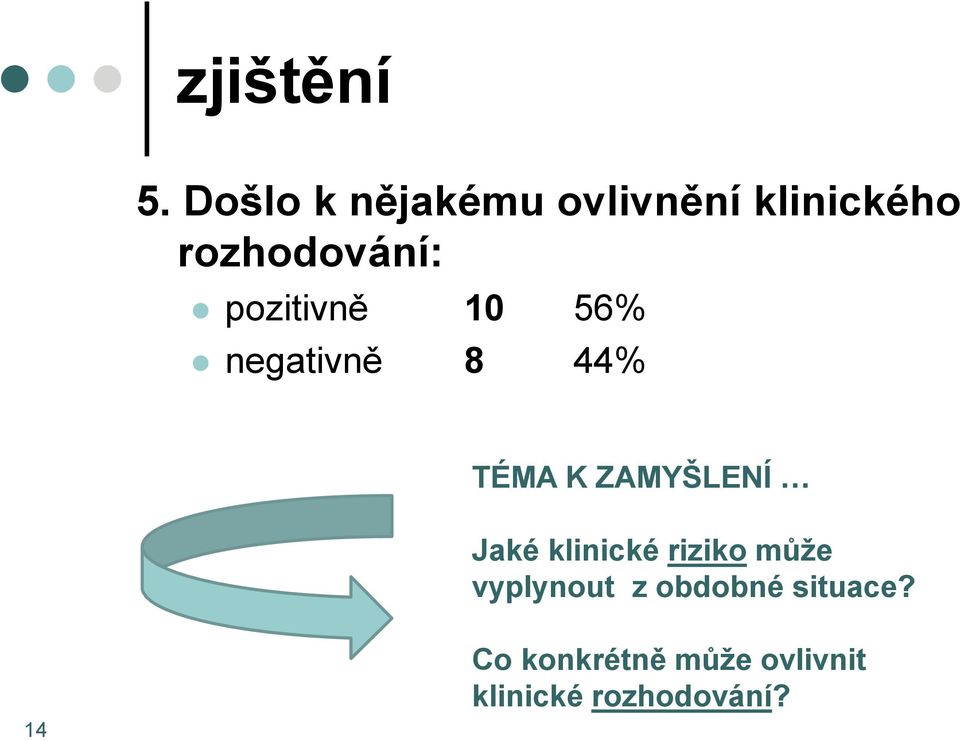 pozitivně 10 56% negativně 8 44% TÉMA K ZAMYŠLENÍ Jaké