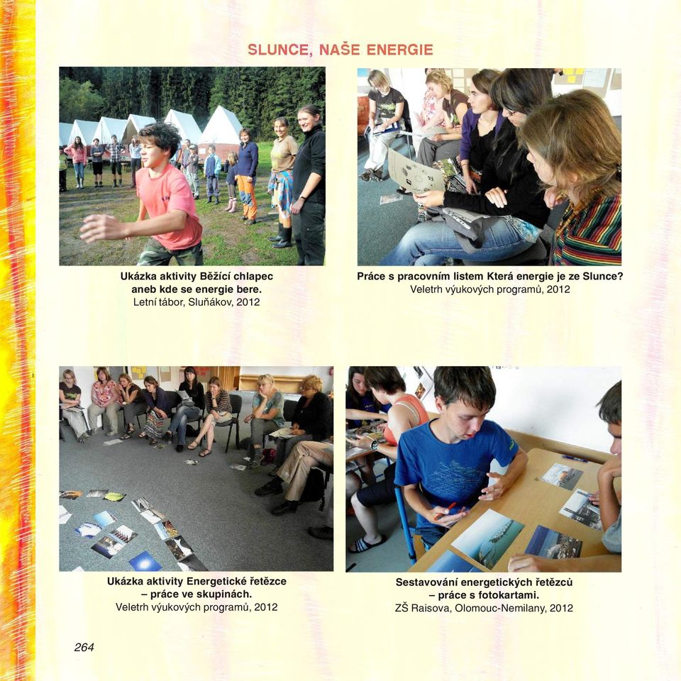 Veletrh výukových programů, 2012 Ukázka aktivity Energetické řetězce práce ve skupinách.