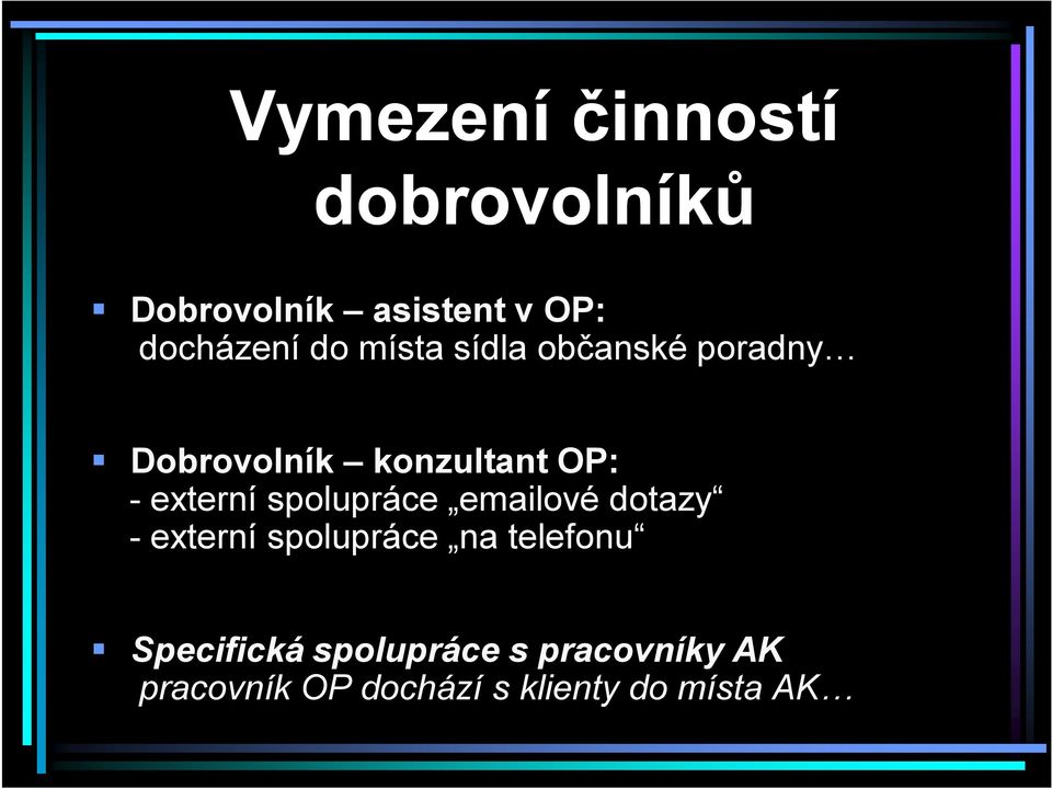 spolupráce emailové dotazy - externí spolupráce na telefonu