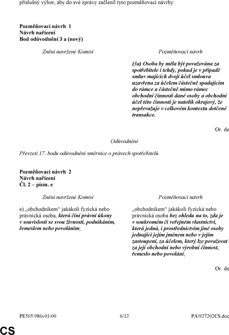 dané osoby a obchodní účel této činnosti je natolik okrajový, že nepřevažuje v celkovém kontextu dotčené transakce. 2 Čl. 2 písm.