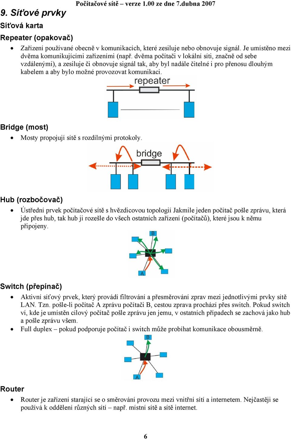 Bridge (most) Mosty propojují sítě s rozdílnými protokoly.