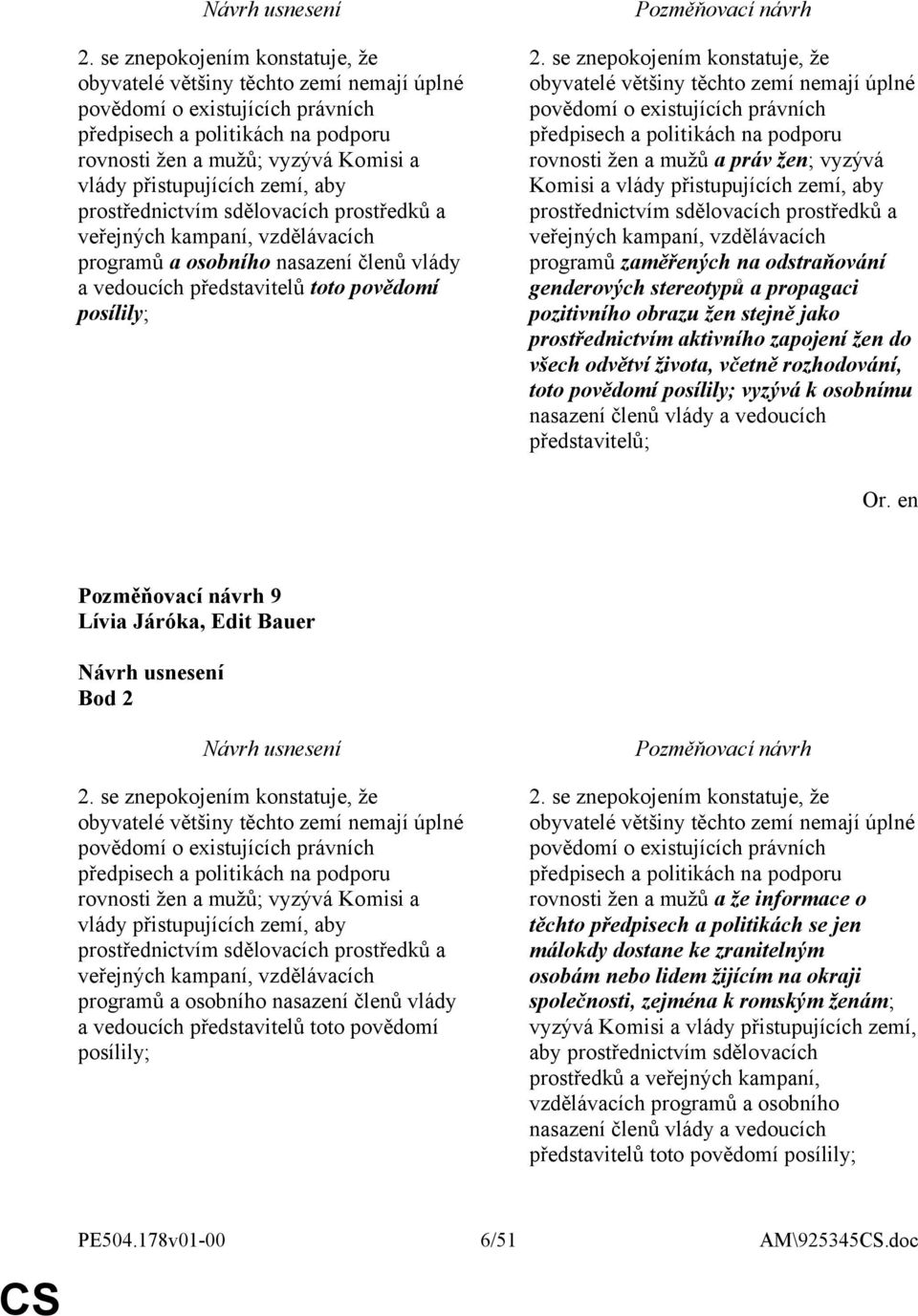 se znepokojením konstatuje, že obyvatelé většiny těchto zemí nemají úplné povědomí o existujících právních předpisech a politikách na podporu rovnosti žen a mužů a práv žen; vyzývá Komisi a vlády