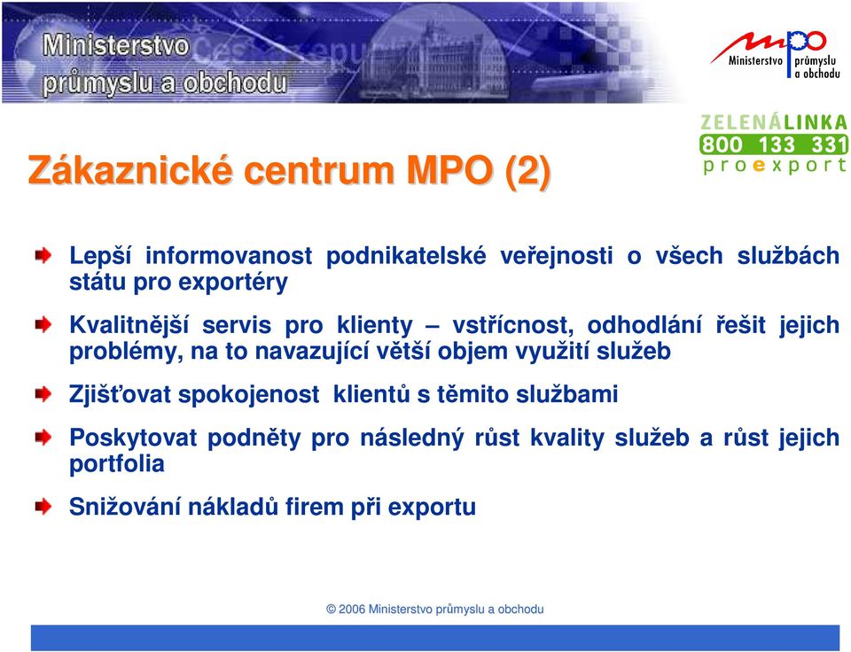 navazující větší objem využití služeb Zjišťovat spokojenost klientů s těmito službami Poskytovat