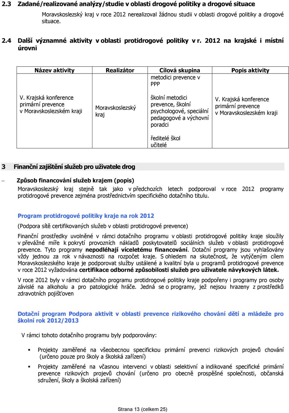 Krajská konference primární prevence v Moravskoslezském kraji Moravskoslezský kraj školní metodici prevence, školní psychologové, speciální pedagogové a výchovní poradci V.