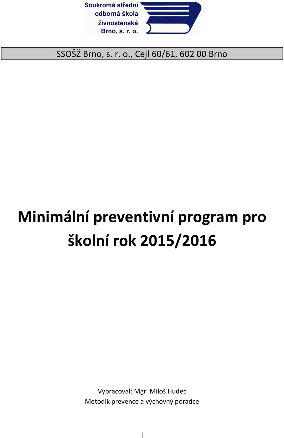 preventivní program pro školní rok