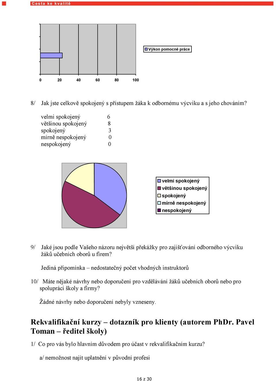 největší překáţky pro zajišťování odborného výcviku ţáků učebních oborů u firem?