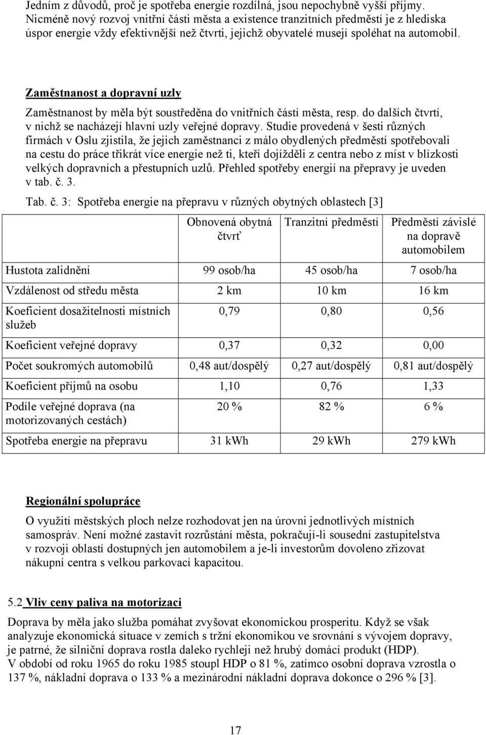 Zaměstnanost a dopravní uzly Zaměstnanost by měla být soustředěna do vnitřních částí města, resp. do dalších čtvrtí, v nichž se nacházejí hlavní uzly veřejné dopravy.