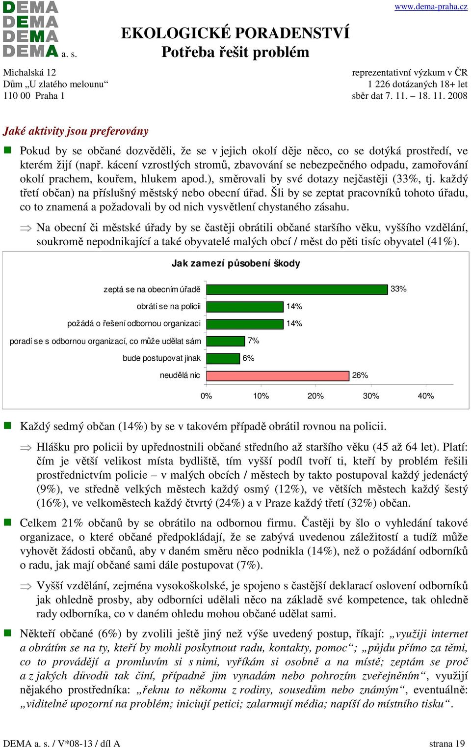 každý třetí občan) na příslušný městský bo obecní úřad. Šli by se zeptat pracovníků tohoto úřadu, co to znamená a požadovali by od nich vysvětlení chystaného zásahu.