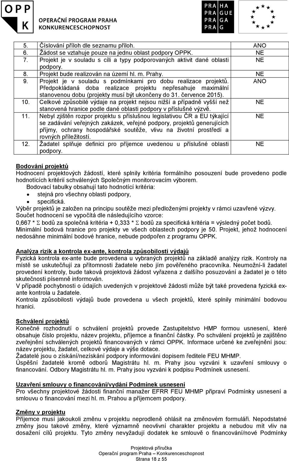 ANO Předpokládaná doba realizace projektu nepřesahuje maximální stanovenou dobu (projekty musí být ukončeny do 31. července 2015). 10.