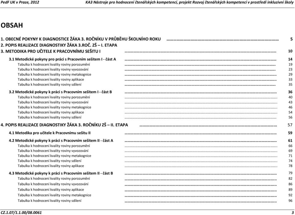 23 Tabulka k hodnocení kvality roviny metakognice.. 29 Tabulka k hodnocení kvality roviny aplikace.. 33 Tabulka k hodnocení kvality roviny sdílení. 35 3.