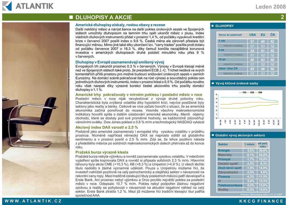 opìt ukonèit mìsíc v plusu. Index vládních dluhových instrumentù pøidal v prosinci 1,4 %, od poèátku vypuknutí kreditní krize v èervenci 2007 posílil index o 9,6 %.