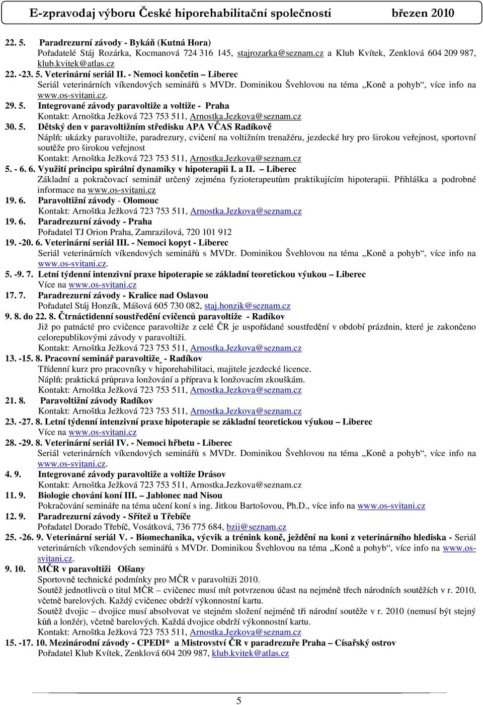 Integrované závody paravoltiže a voltiže - Praha 30. 5.