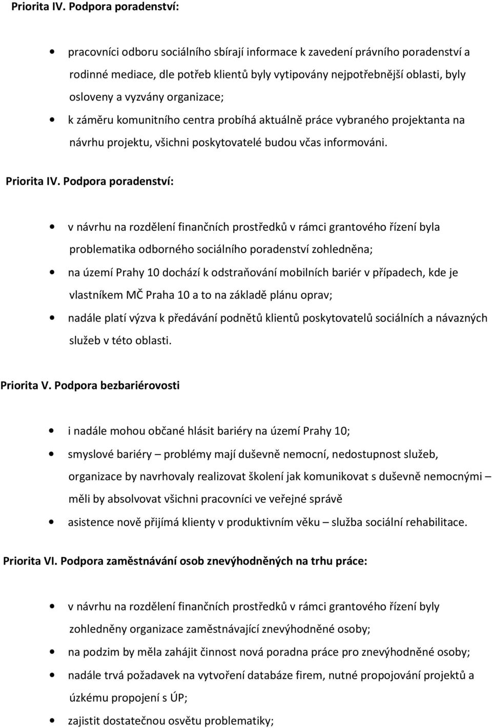 vyzvány organizace; k záměru komunitního centra probíhá aktuálně práce vybraného projektanta na návrhu projektu, všichni poskytovatelé budou včas informováni.