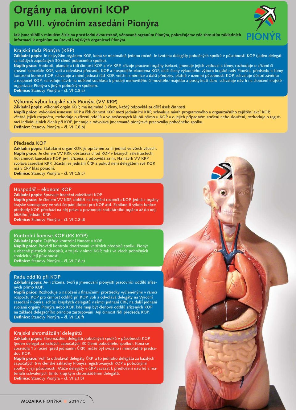 Pionýra. Krajská rada Pionýra (KRP) Základní popis: Je nejvyšším orgánem KOP, koná se minimálně jednou ročně.