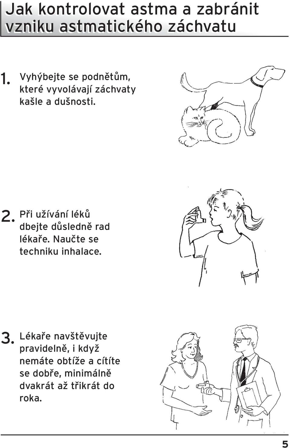 Pfii uïívání lékû dbejte dûslednû rad lékafie. Nauãte se techniku inhalace. 3.