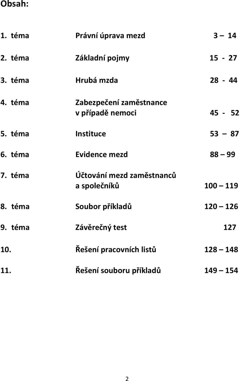 téma Evidence mezd 88 99 7. téma Účtování mezd zaměstnanců a společníků 100 119 8.