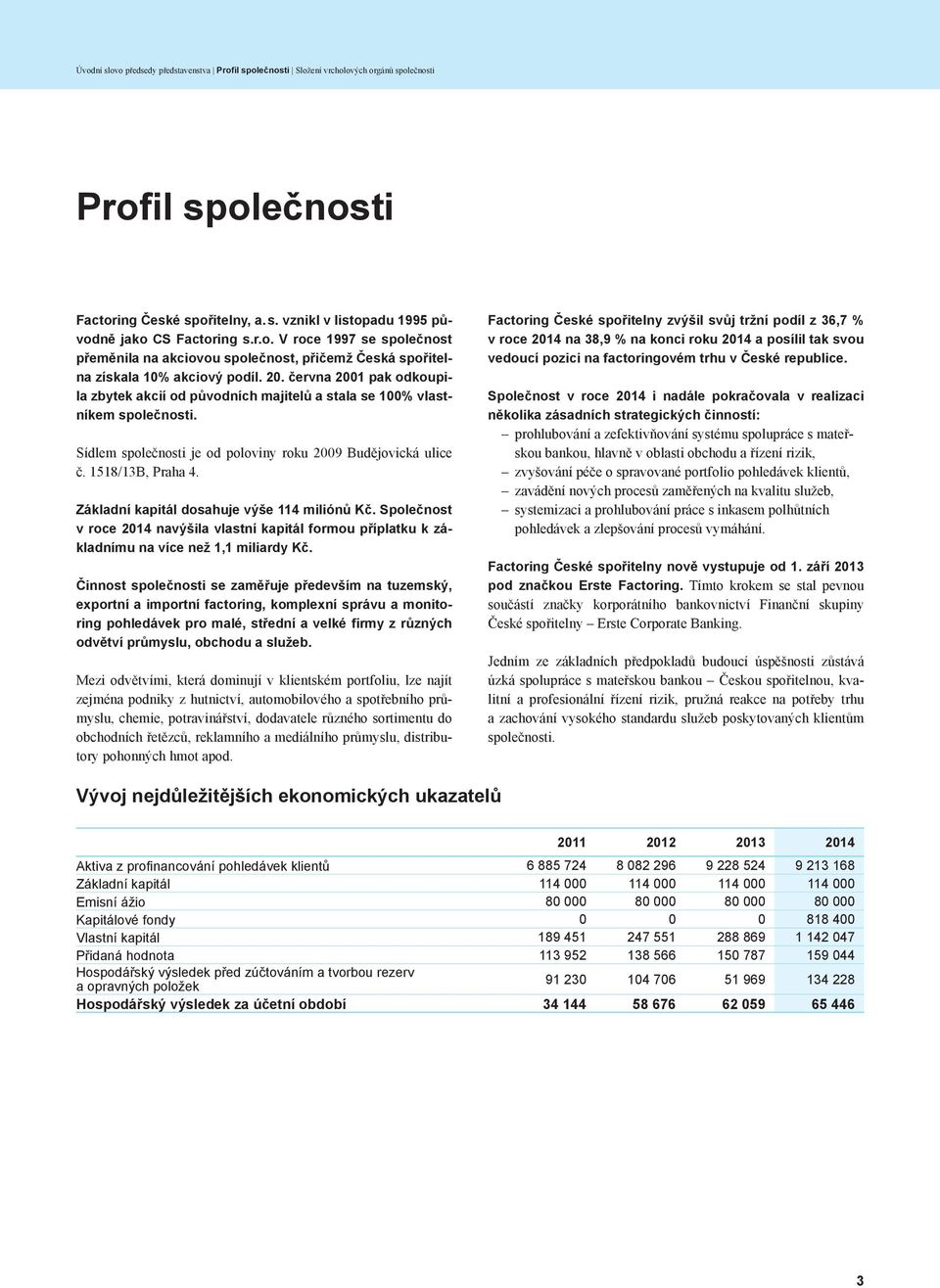 června 2001 pak odkoupila zbytek akcií od původních majitelů a stala se 100% vlastníkem společnosti. Sídlem společnosti je od poloviny roku 2009 Budějovická ulice č. 1518/13B, Praha 4.