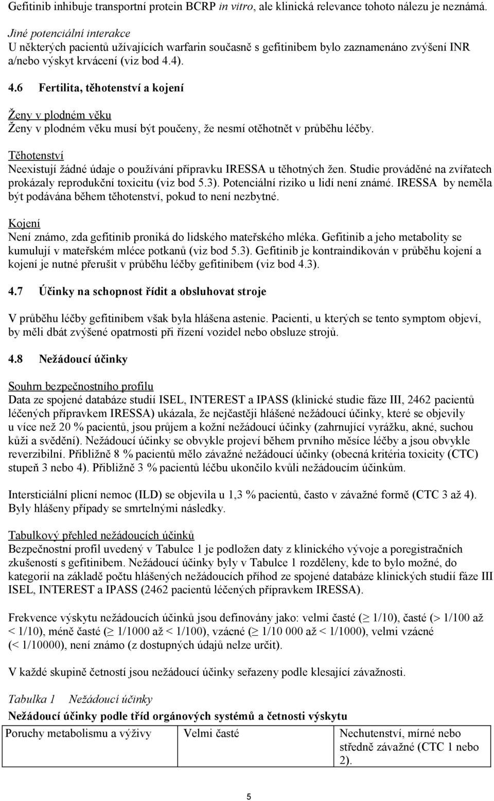 4). 4.6 Fertilita, těhotenství a kojení Ženy v plodném věku Ženy v plodném věku musí být poučeny, že nesmí otěhotnět v průběhu léčby.