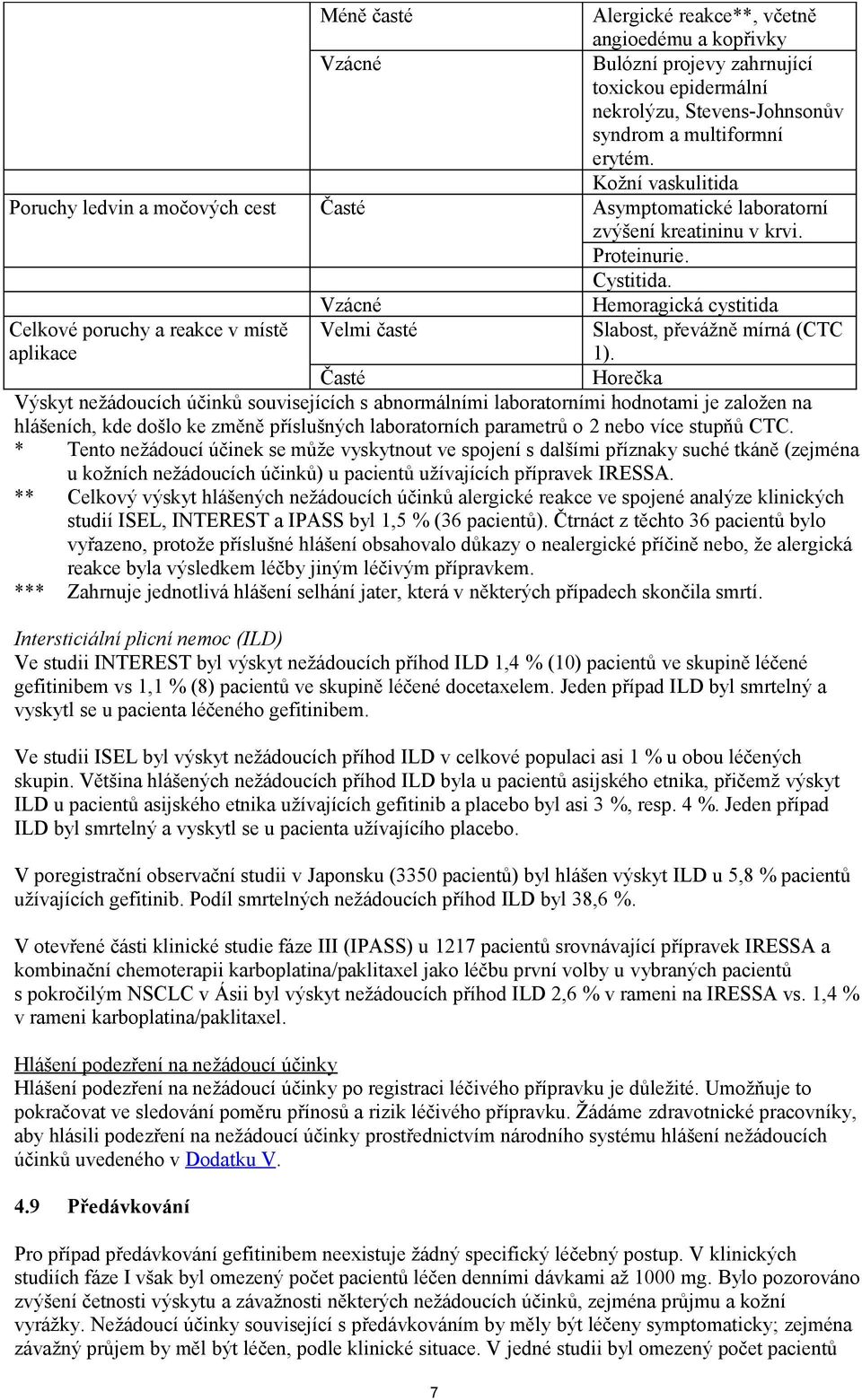 Vzácné Hemoragická cystitida Celkové poruchy a reakce v místě aplikace Velmi časté Slabost, převážně mírná (CTC 1).