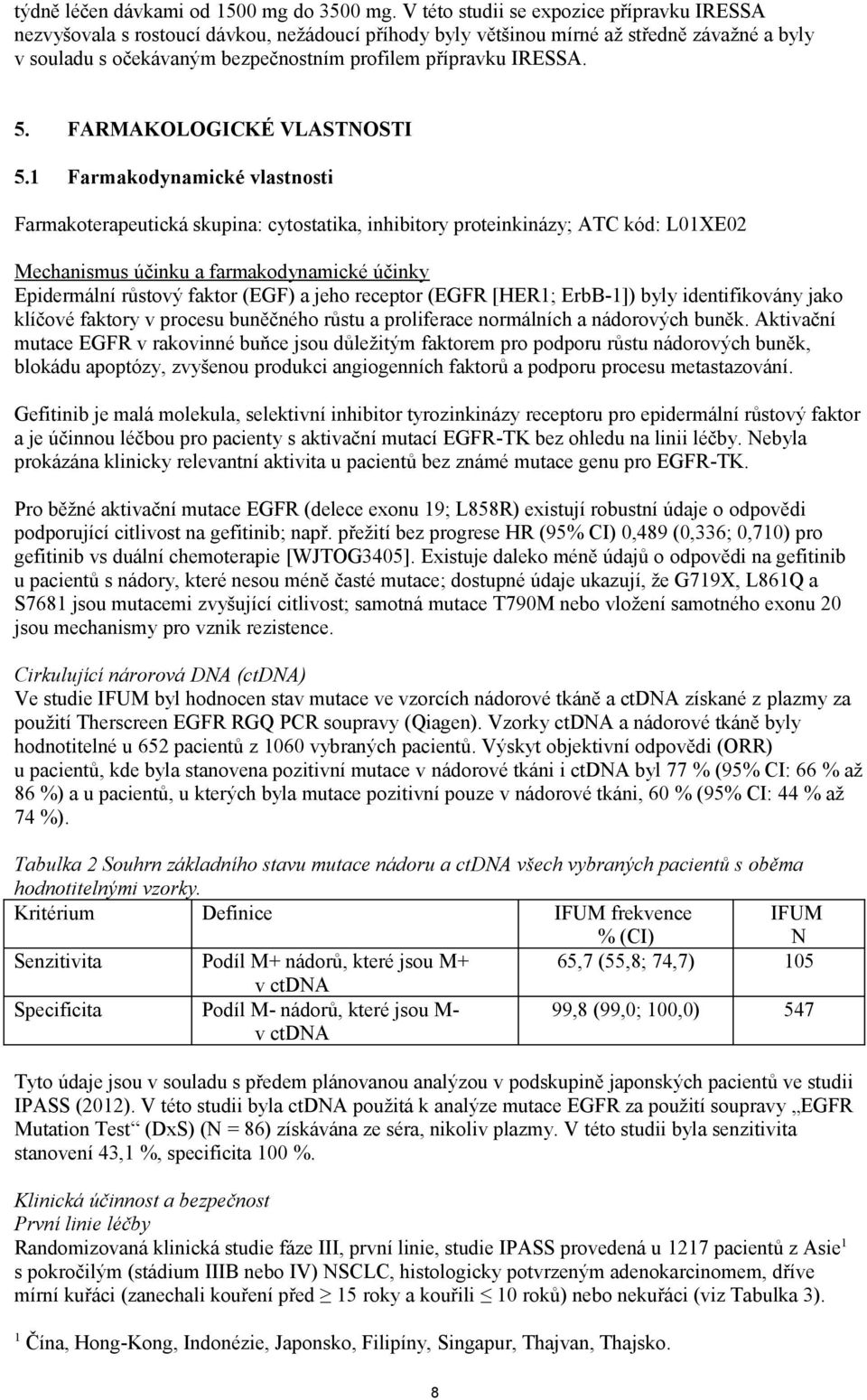 IRESSA. 5. FARMAKOLOGICKÉ VLASTNOSTI 5.